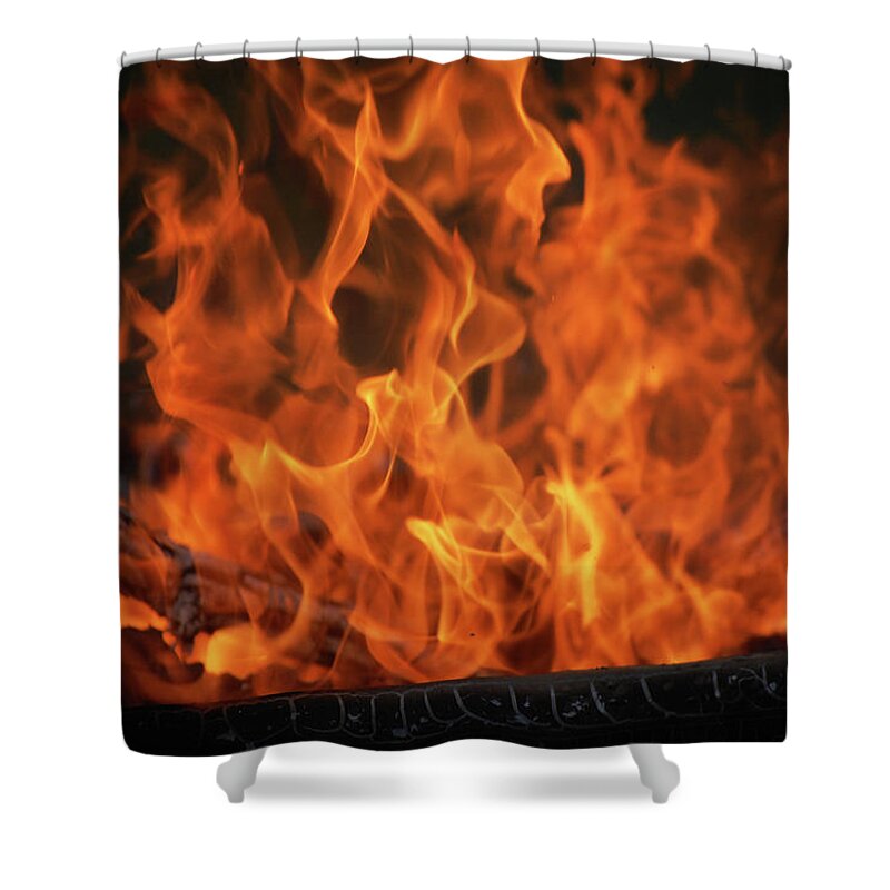 Fire Shower Curtain featuring the photograph Fire by Amber Flowers