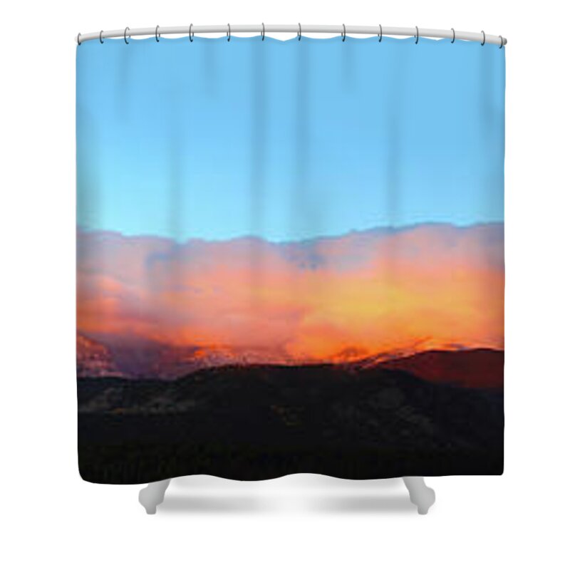 Cloud Shower Curtain featuring the photograph Fire Clouds - Panorama by Shane Bechler