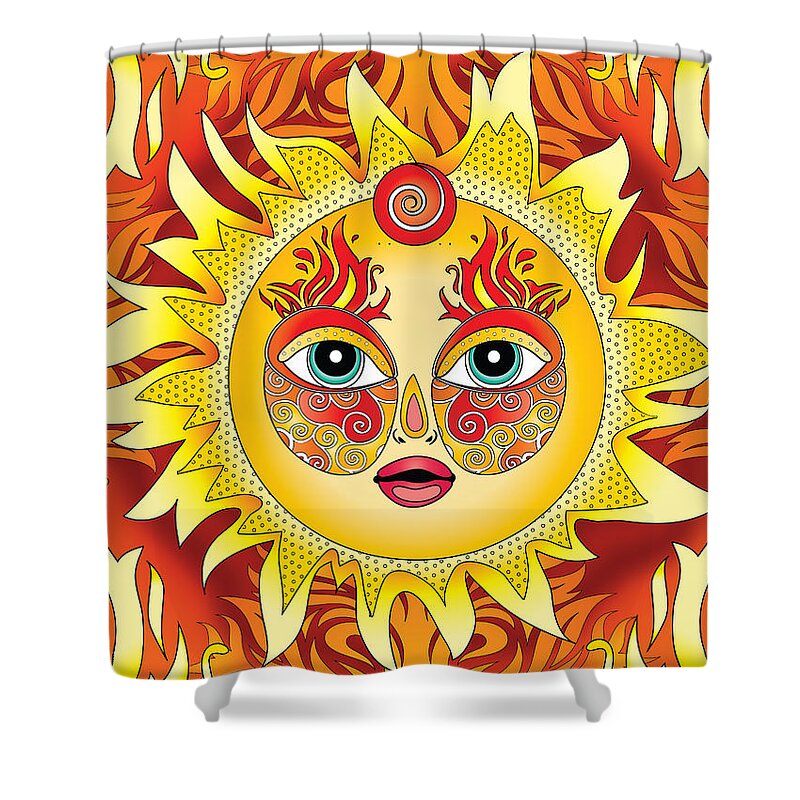 Fire Element Shower Curtain featuring the digital art Fire Element by Serena King