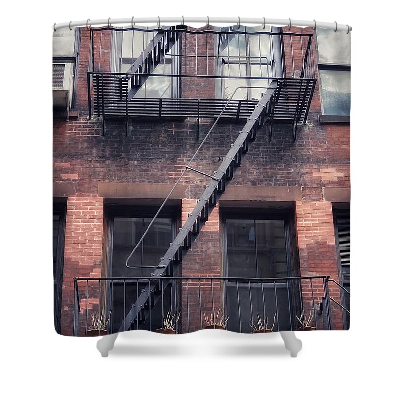 Fire Escape Shower Curtain featuring the photograph Fire Escape by Diana Rajala