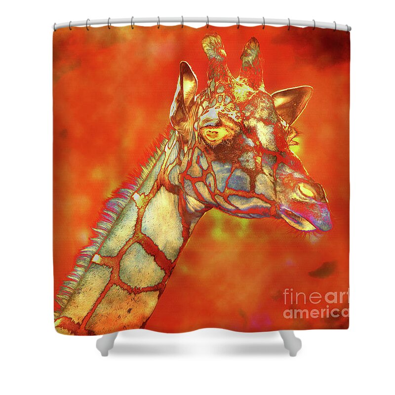 Fire In Africa Shower Curtain featuring the mixed media Fire in Africa by David Millenheft