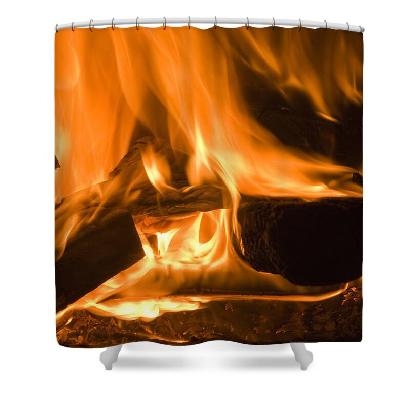 Inferno Shower Curtain featuring the photograph Fire Place background by Michalakis Ppalis