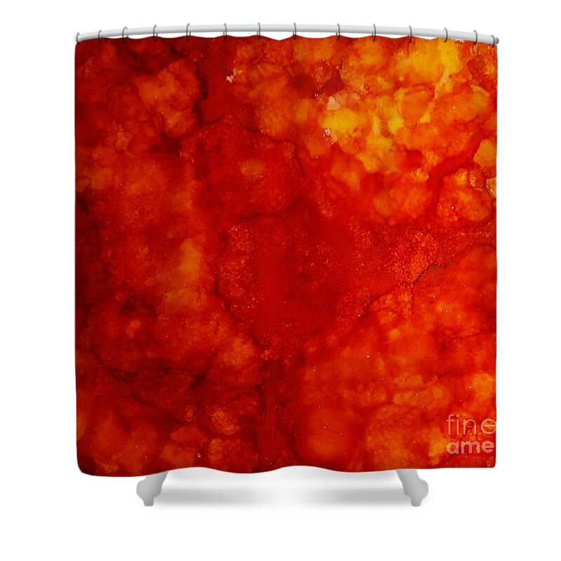 Alcohol Shower Curtain featuring the painting Fire Storm by Terri Mills