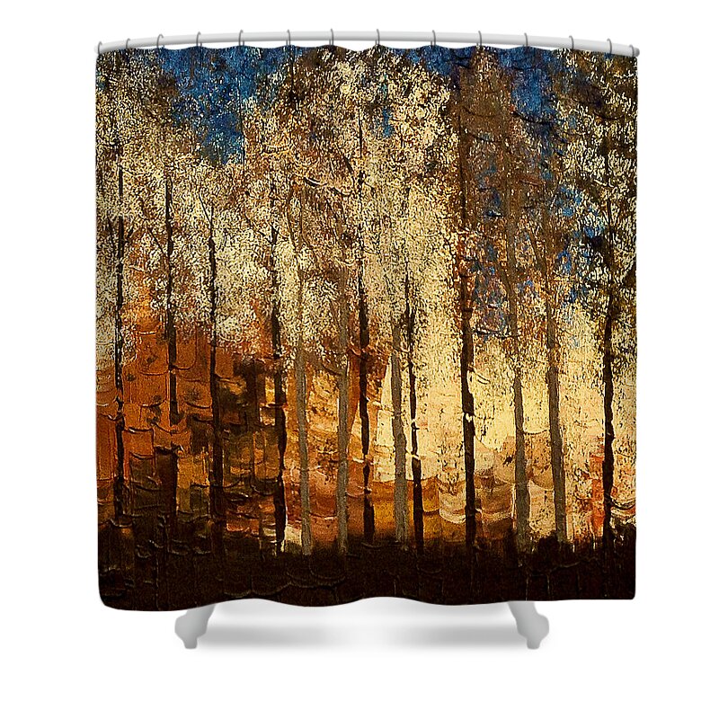 Fire Shower Curtain featuring the painting Firestorm by Linda Bailey