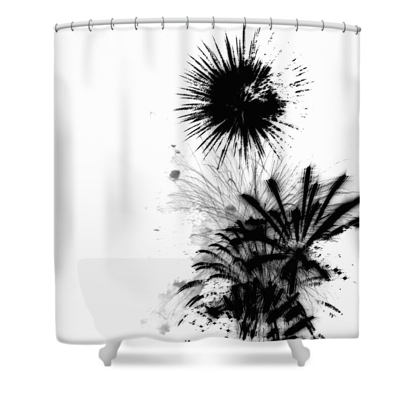 Line Shower Curtain featuring the drawing Firework Abstract 9 by Michelle Calkins