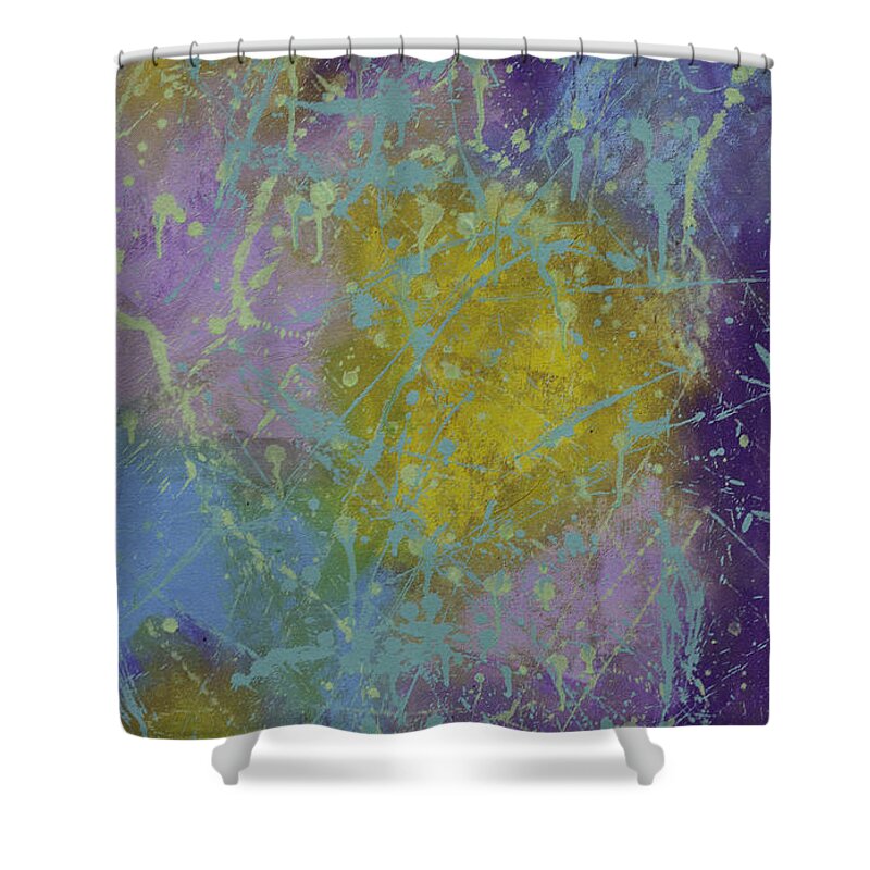 Abstract Shower Curtain featuring the painting Firework Lightning by Julius Hannah