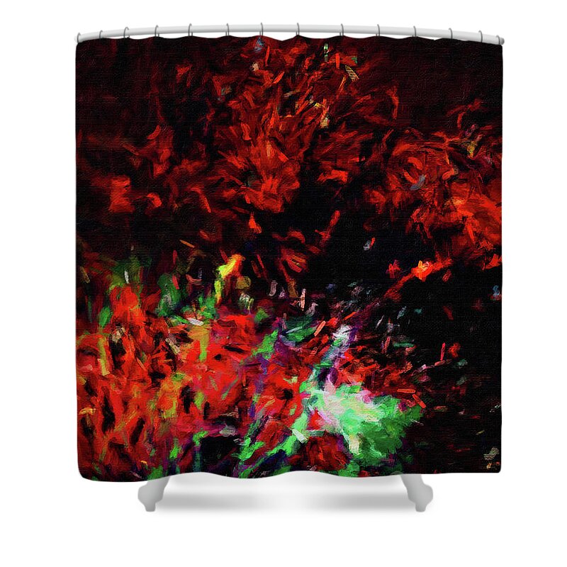 Fireworks Shower Curtain featuring the painting Fireworks 13 by Joan Reese