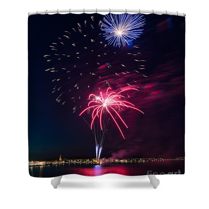 Fireworks Shower Curtain featuring the photograph Fireworks #2 by Colin Rayner