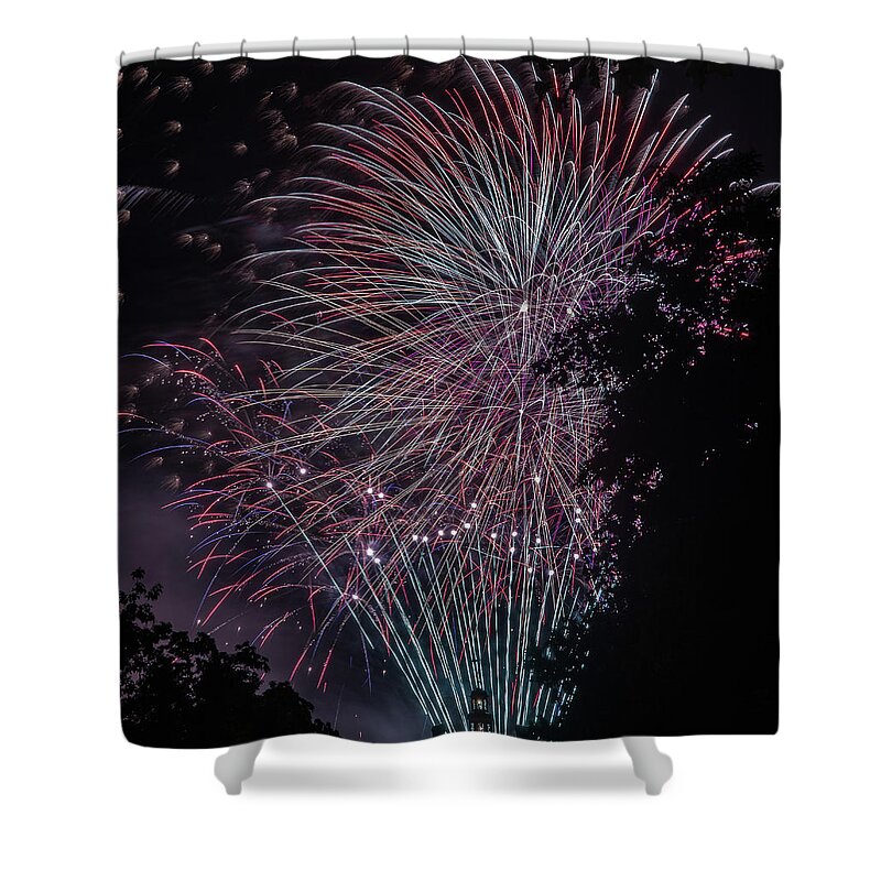 Fireworks Shower Curtain featuring the photograph Fireworks 7 by Jerry Gammon