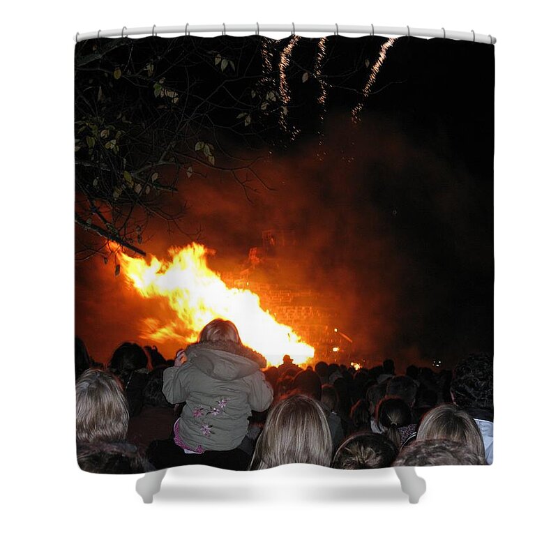 November 5th Shower Curtain featuring the photograph Fireworks by Maria Joy