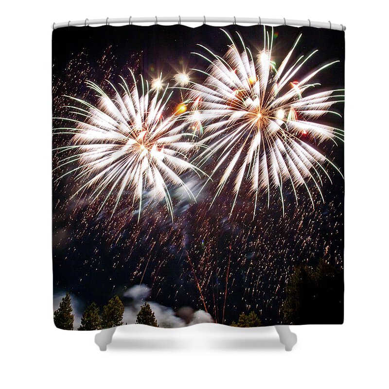 Fireworks Shower Curtain featuring the photograph Fireworks no.5 by Niels Nielsen