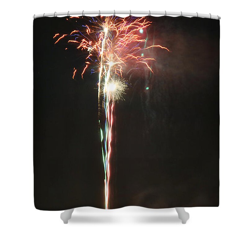Independence Day Shower Curtain featuring the photograph Fireworks on the Lake by George D Gordon III