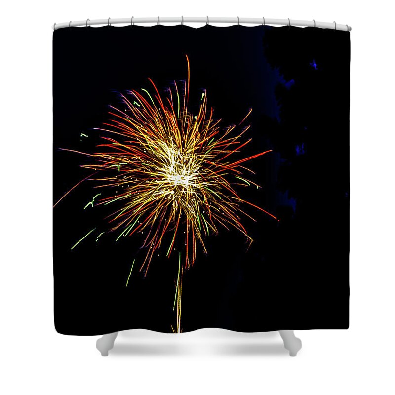 Night Shower Curtain featuring the photograph Fireworks by William Norton