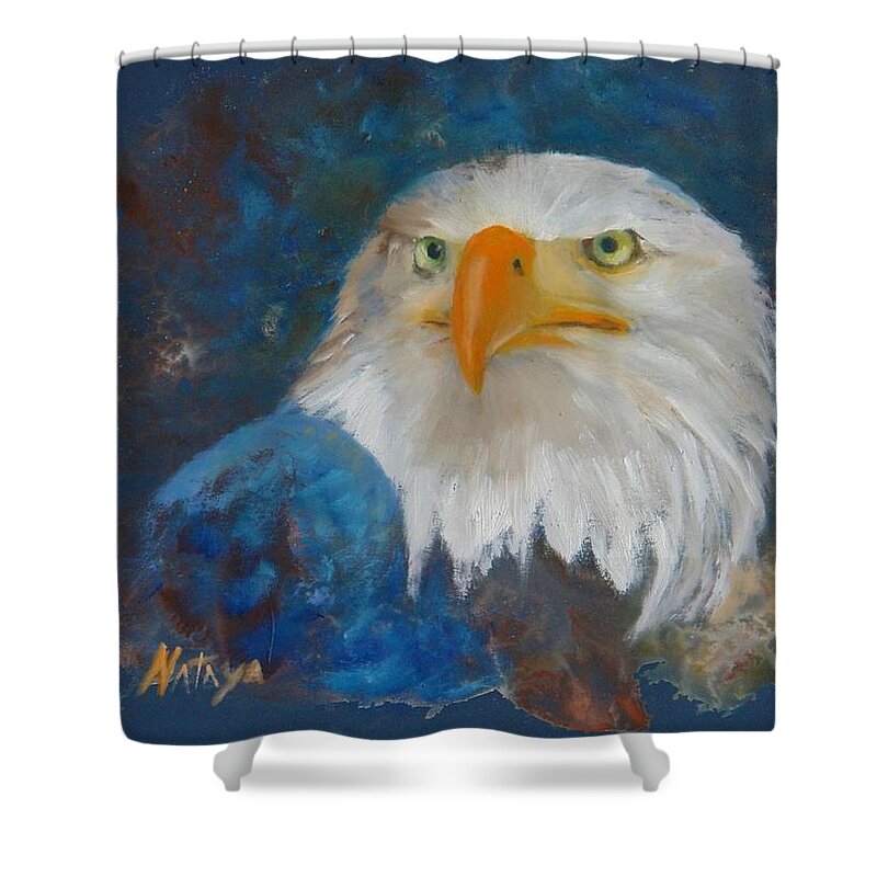 Eagle Shower Curtain featuring the painting Fierce Determination by Nataya Crow