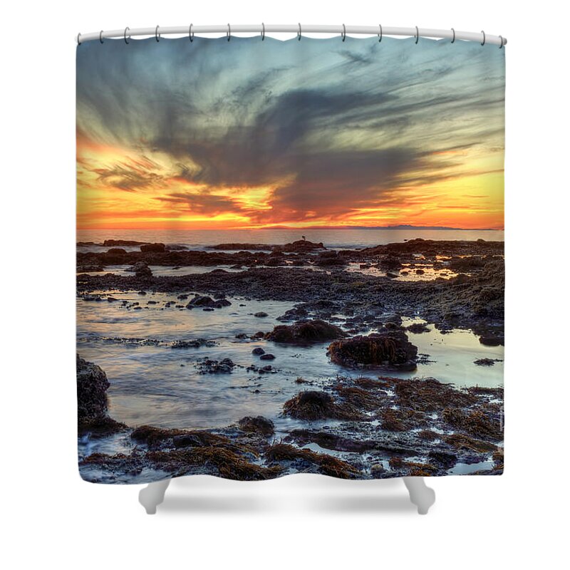 First Shower Curtain featuring the photograph First Sunset of 2016 by Eddie Yerkish