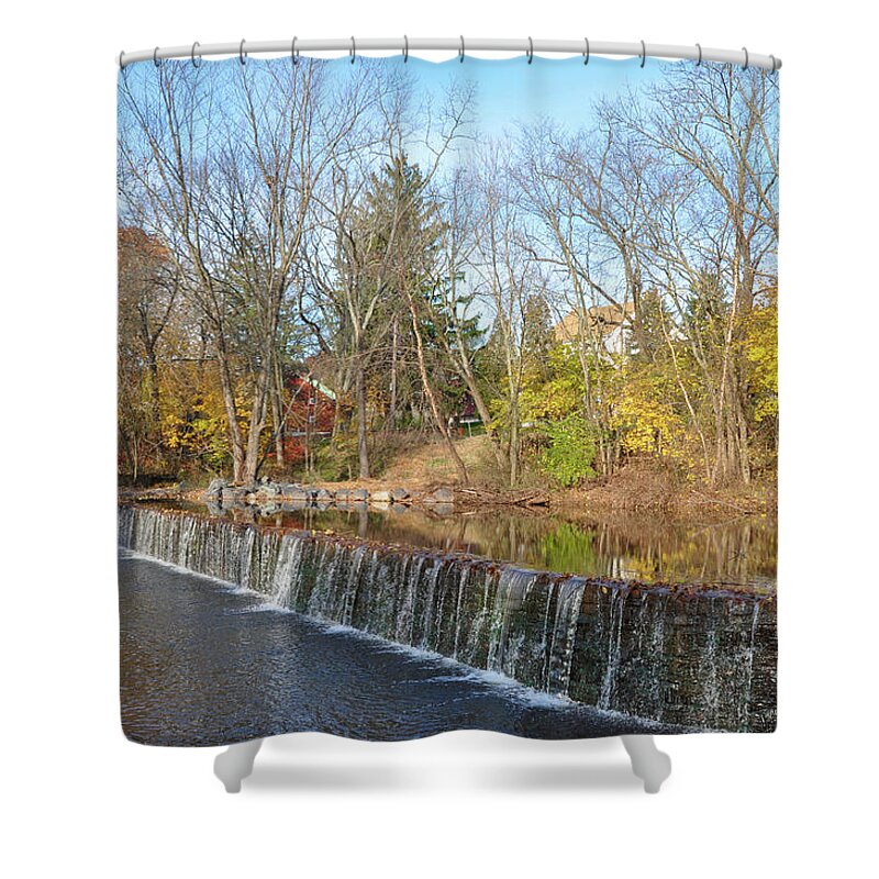 Fischers Shower Curtain featuring the photograph Fischers Mill on Towamencin Creek near Kulpsville by Bill Cannon