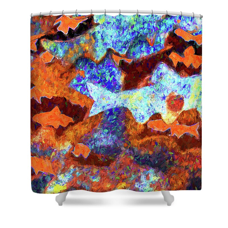 Burlington Vermont Shower Curtain featuring the photograph Fish Abstract by Tom Singleton