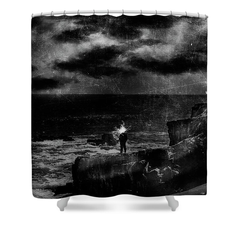 Constitucion Shower Curtain featuring the digital art Fisherman by Robert Barsby