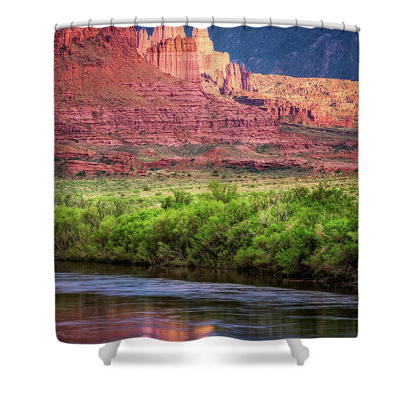 2016 Shower Curtain featuring the photograph Fishers Towers by Alex Mironyuk