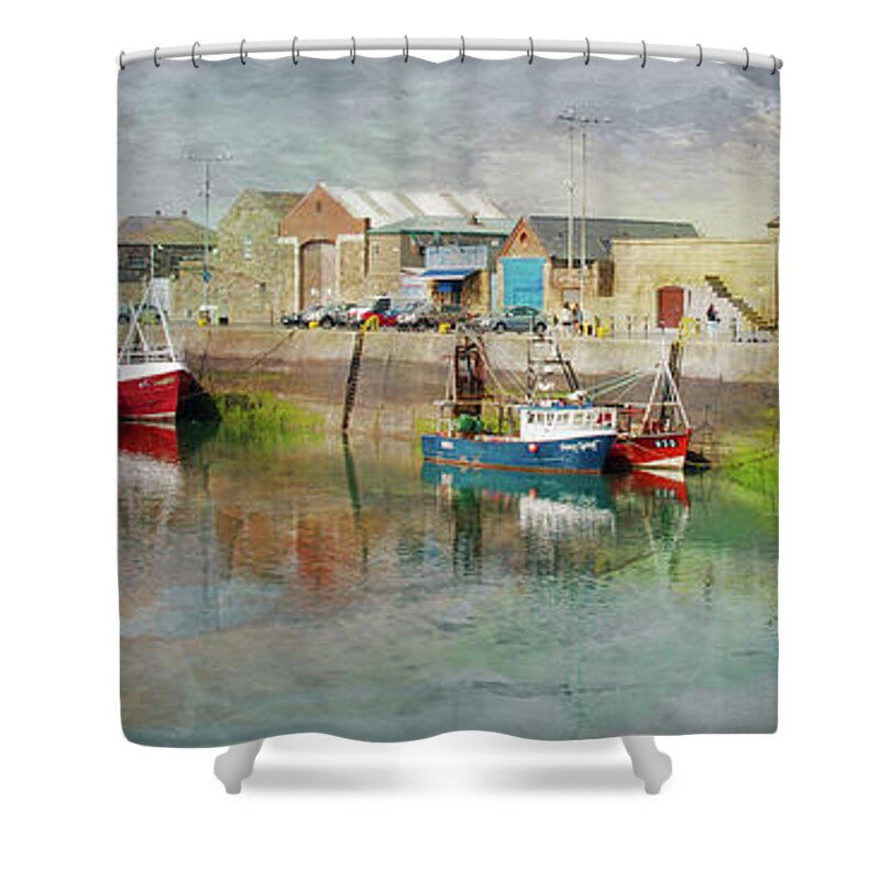 Fishing Boats Shower Curtain featuring the photograph Fishing Boats in Ireland by Norma Warden