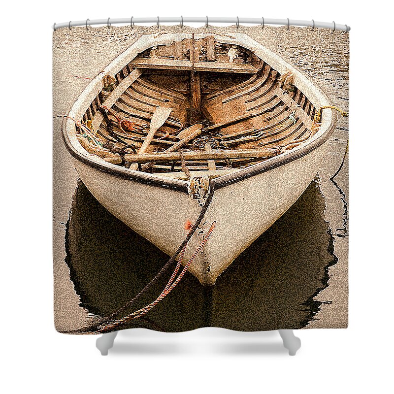 Fishing Boat Shower Curtain featuring the photograph Fishing Dorry by Linda McRae