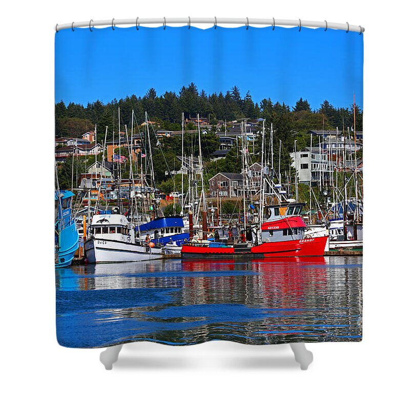 Fishing Shower Curtain featuring the photograph Fishing Fleet at Newport Harbor by Marty Fancy