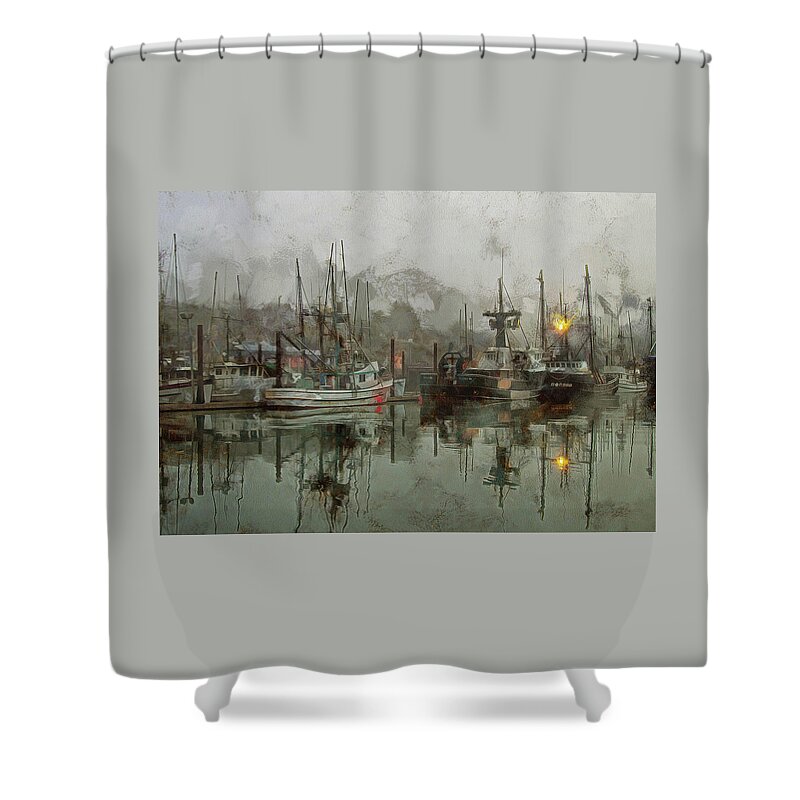Newport Shower Curtain featuring the photograph Fishing Fleet Dock Five by Thom Zehrfeld