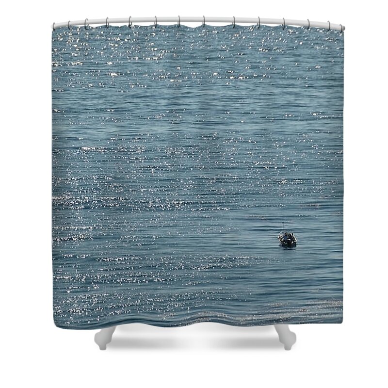 California Shower Curtain featuring the photograph Fishing in the Ocean Off Palos Verdes by Joe Bonita
