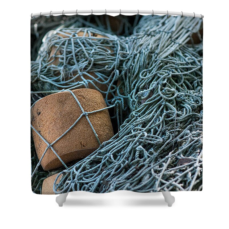 Cord Shower Curtain featuring the photograph Fishing nets by Brian Green