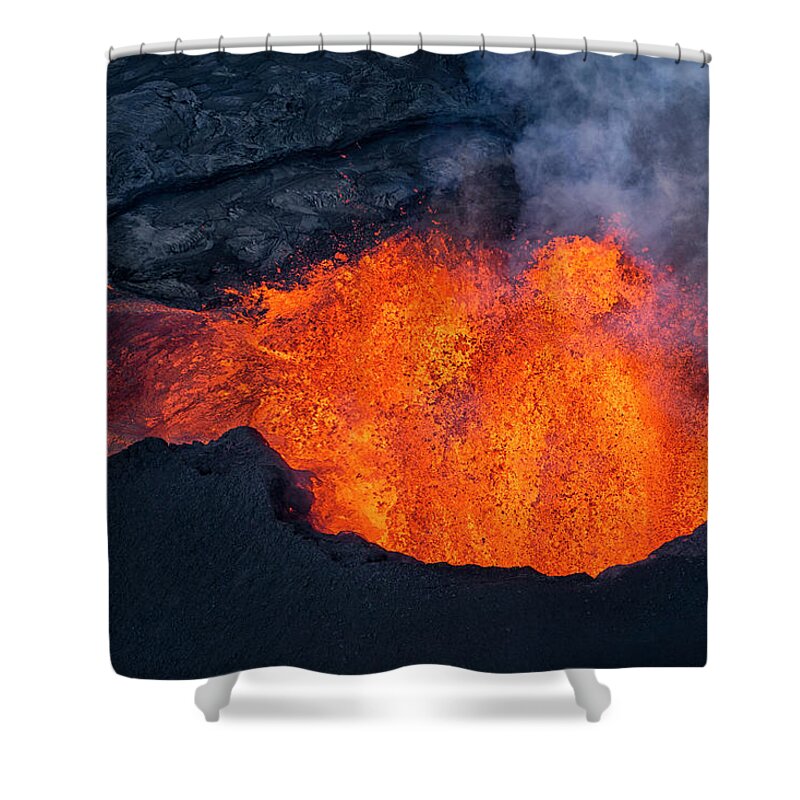 Lava Shower Curtain featuring the photograph Fissure 8 From the Air by Christopher Johnson