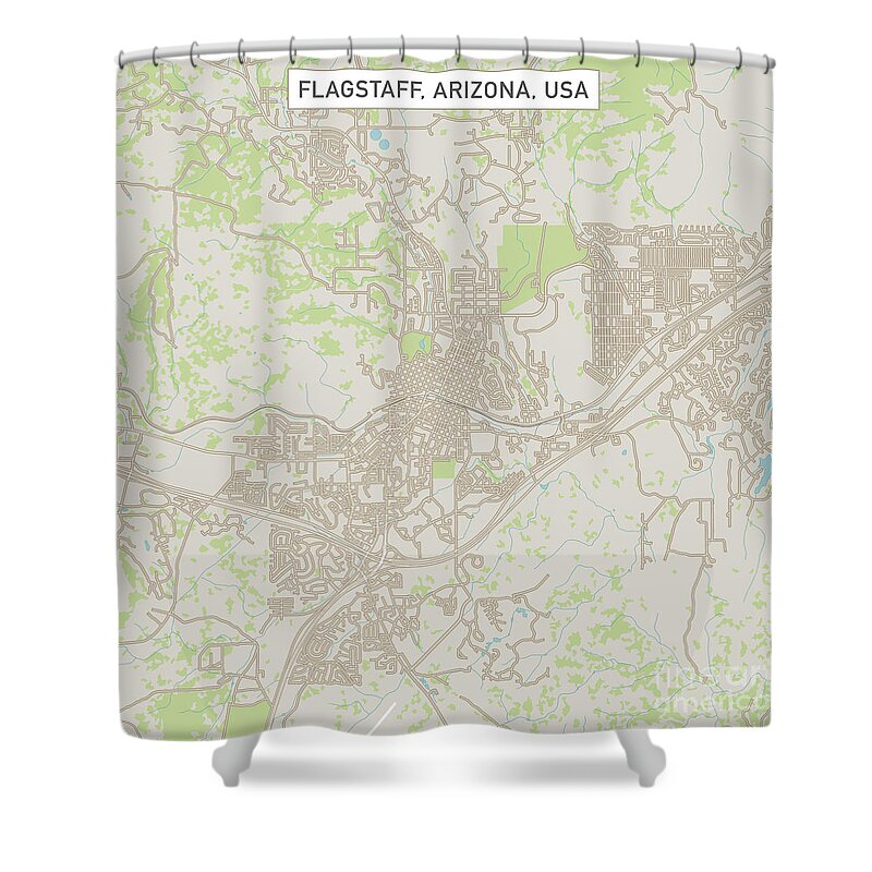 Flagstaff Shower Curtain featuring the digital art Flagstaff Arizona US City Street Map by Frank Ramspott