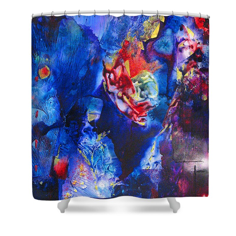 Violent Shower Curtain featuring the painting Flak'd by Janice Nabors Raiteri