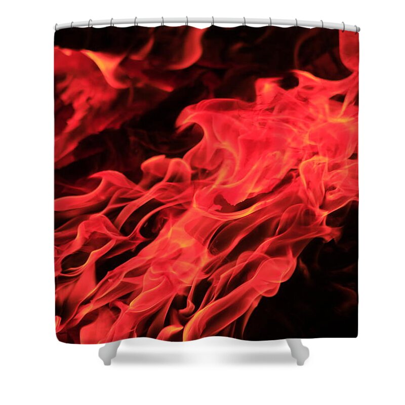 Yellow Shower Curtain featuring the photograph Flame by Keith Sutton