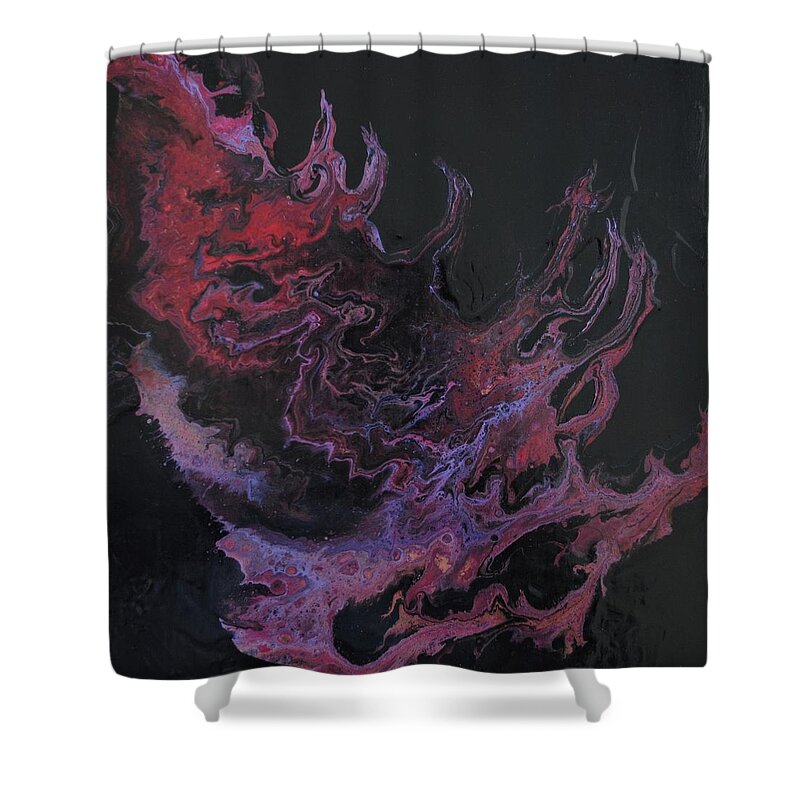 Abstract Shower Curtain featuring the painting Flame by Sandy Dusek