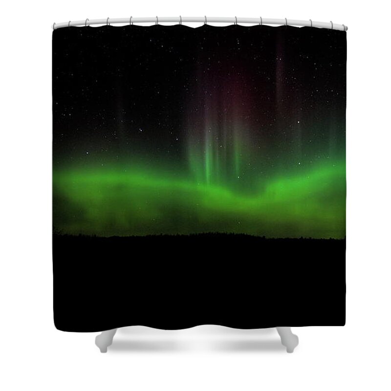 Aurora Borealis Shower Curtain featuring the photograph Flames In The Big Dipper by Dale Kauzlaric