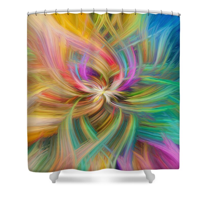 Roy Shower Curtain featuring the digital art Flaming Colours by Roy Pedersen