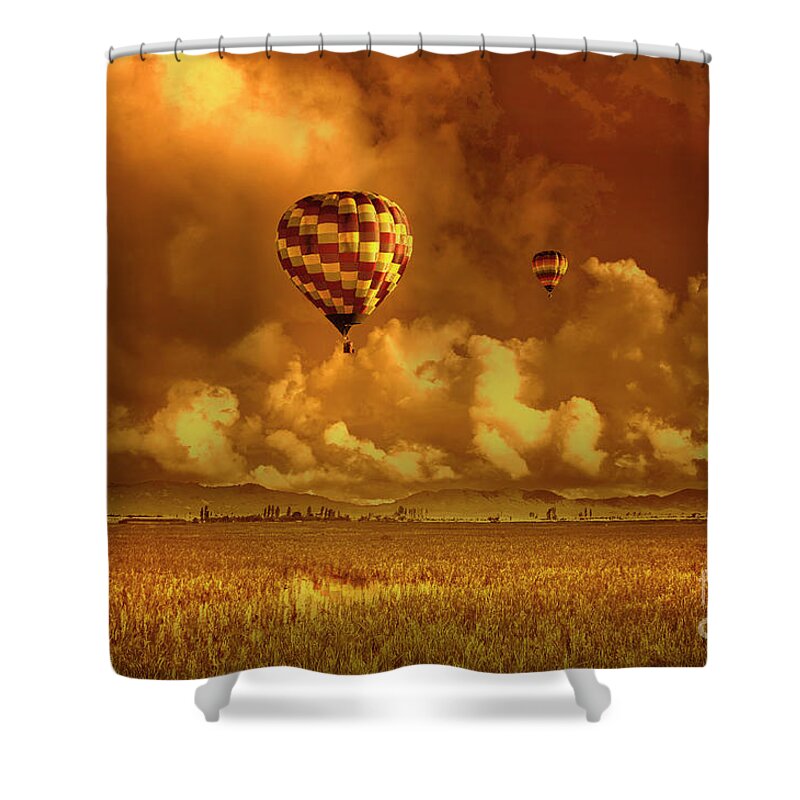 Sky Shower Curtain featuring the photograph Flaming Sky by Charuhas Images