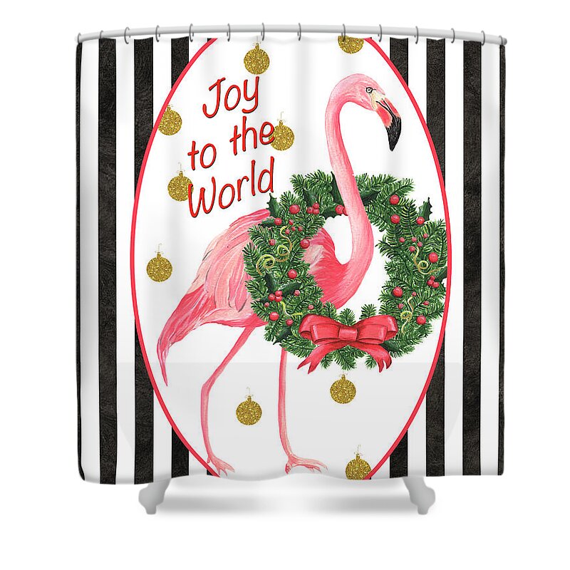 Flamingo Shower Curtain featuring the painting Flamingo Amore 2 by Debbie DeWitt