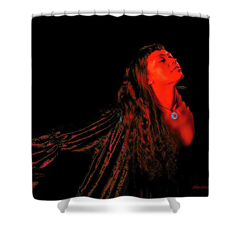 Flames Shower Curtain featuring the photograph Flamme Fatale and the Robe by Shelly Wilkerson