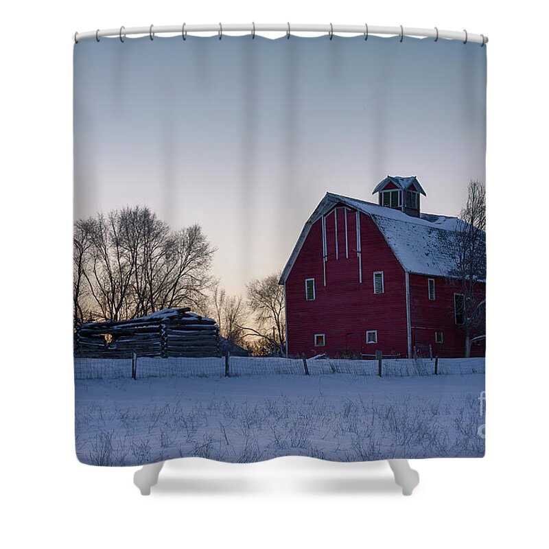 December Shower Curtain featuring the photograph Flathead Valley Dawn by Idaho Scenic Images Linda Lantzy