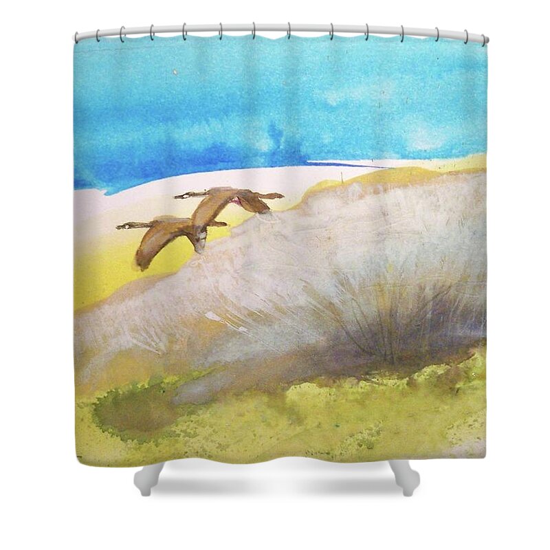 Water Outdoors Nature Travel Holidays Wildlife Landscape Shower Curtain featuring the painting Fleur La Nuit by Ed Heaton