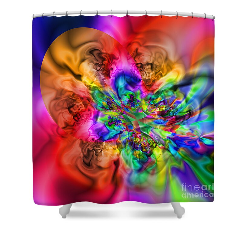Zen Shower Curtain featuring the digital art Flexibility 17CA by Rolf Bertram