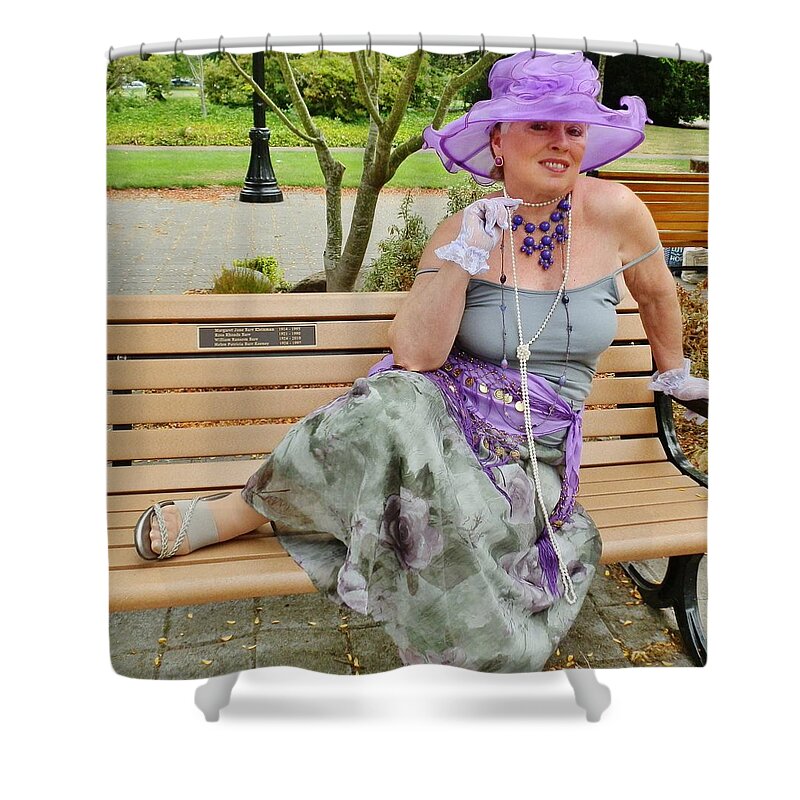 Portrait Shower Curtain featuring the photograph Flirty in Central Park by VLee Watson