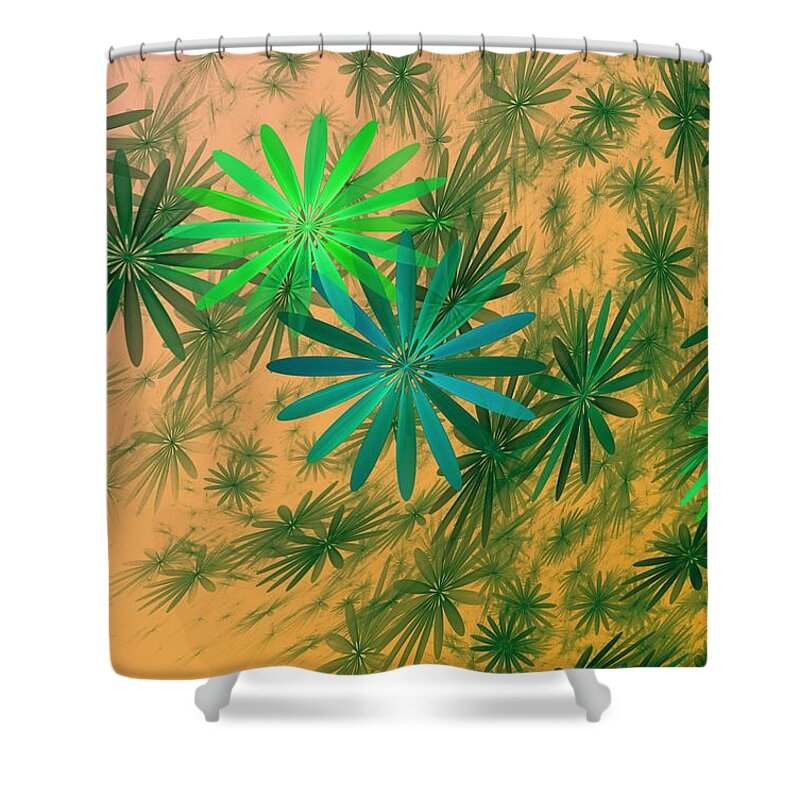  Shower Curtain featuring the digital art Floating Floral - 004 by David Lane