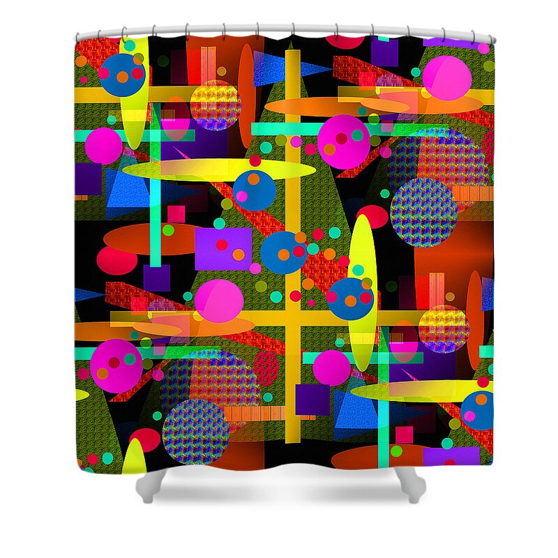Spheres Shower Curtain featuring the digital art Floating Perspective - Series by Glenn McCarthy Art and Photography