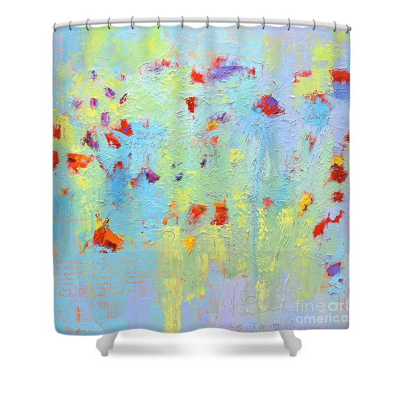 Abstract Floral Painting Shower Curtain featuring the painting Floral Abstract Coloful Painting by Patricia Awapara