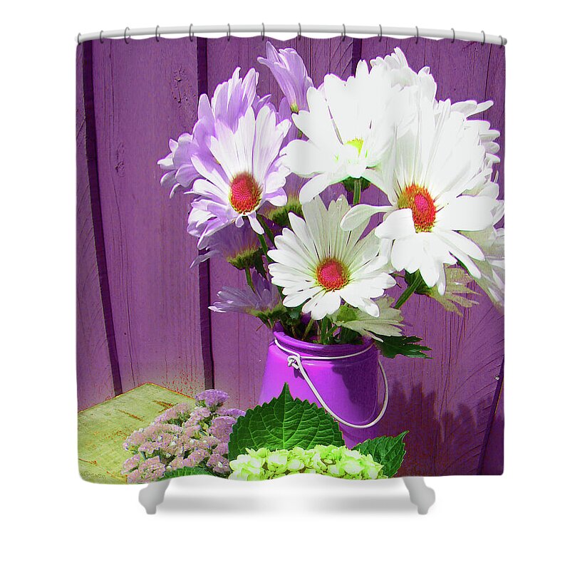 Art Shower Curtain featuring the digital art Floral Art 335 by Miss Pet Sitter