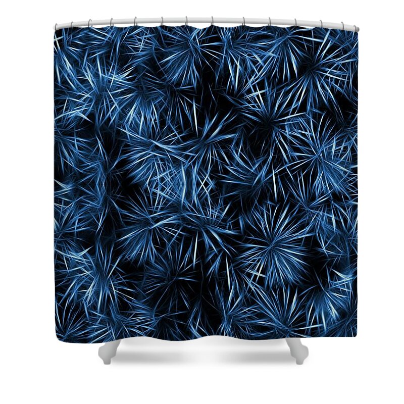 Floral Shower Curtain featuring the painting Floral Blue Abstract by David Dehner