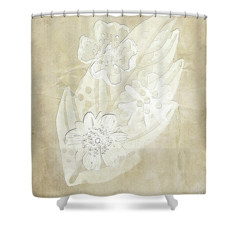 Flowers Shower Curtain featuring the digital art Floral Imprints by Judy Hall-Folde