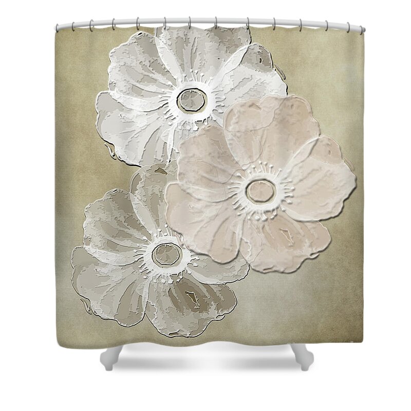 Flowers Shower Curtain featuring the digital art Floral Pattern by Judy Hall-Folde